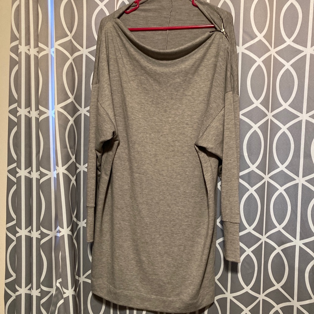 Comfy off the shoulder sweatshirt dress